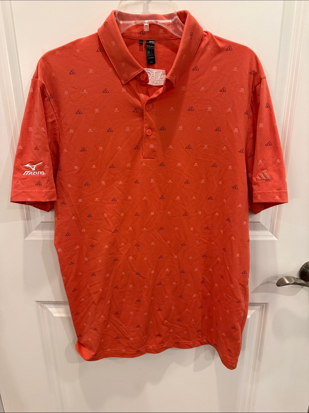AJGA Adidas Men's Coral-Red Short Sleeve Polo